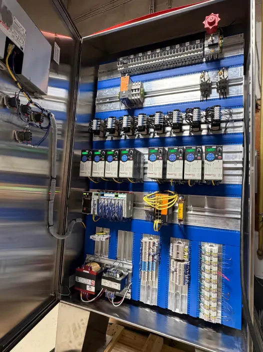 Custom control panel for conveyor belts