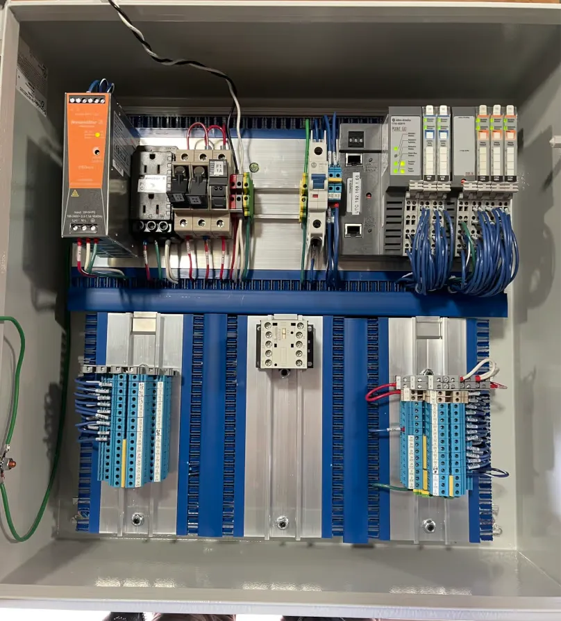 Remote IO panel with a clean layout and accessible wiring