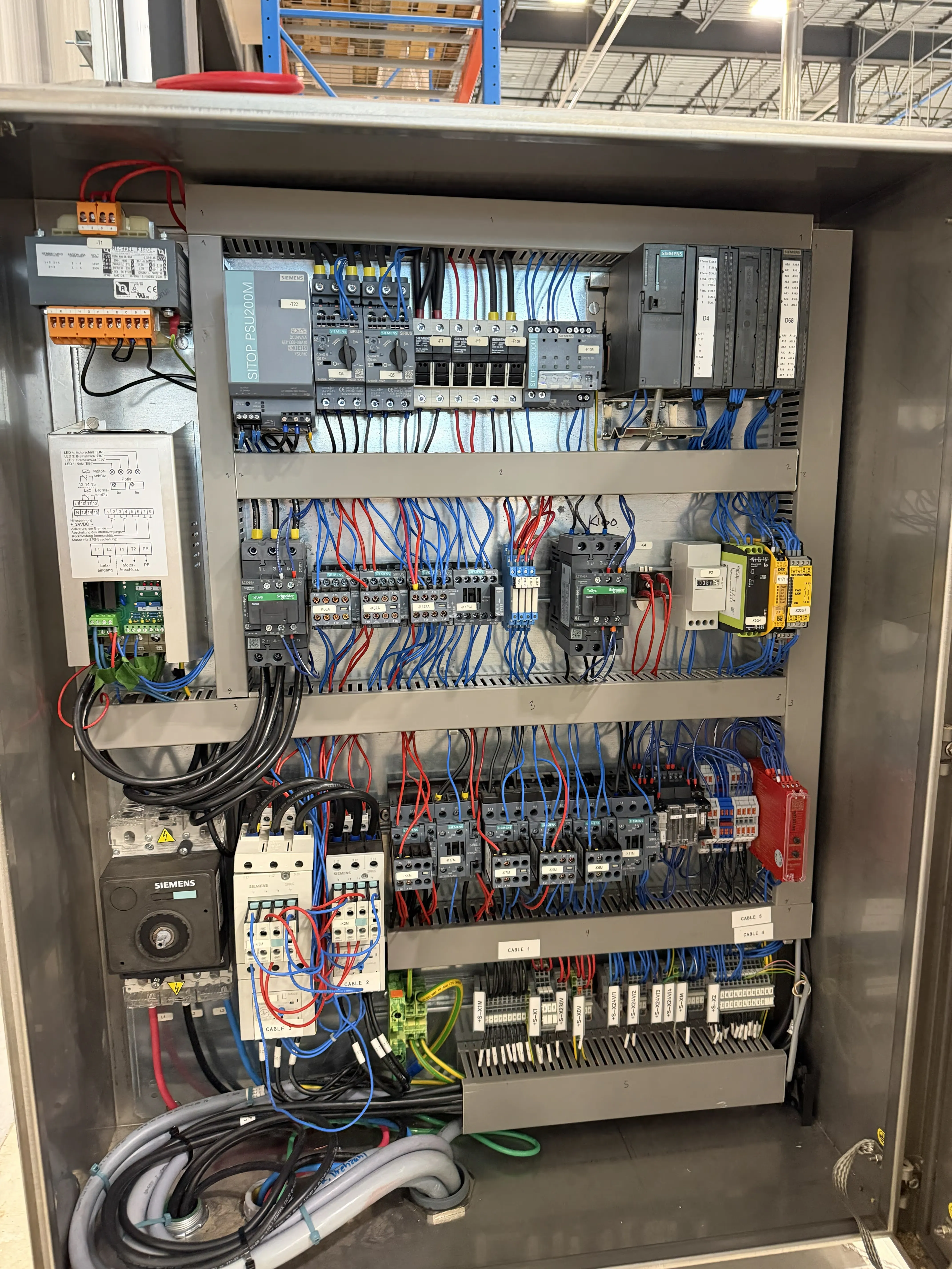 Upgraded safety components integrated into the control panel